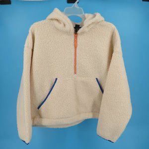 Wild Fable Women's Half-Zip Sherpa Anorak Hooded Pullover Size XXL - Cream